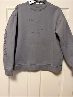 Taylor Swift The Tortured Poets Society Gray Crewneck Sweatshirt